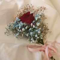 Single Stalk Rose with Baby Breath